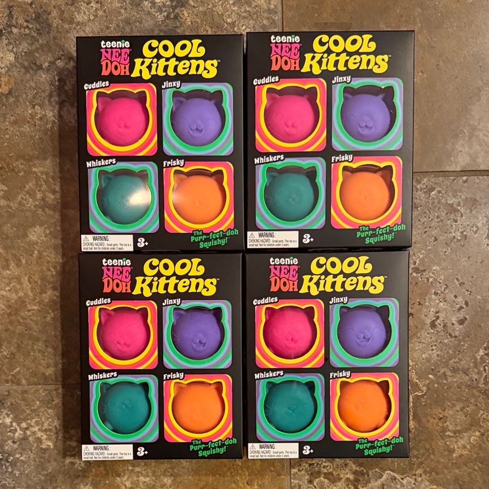 Four Cool Kittens Teenie NeeDoh Squishy Pack - 4, Four packs! 20